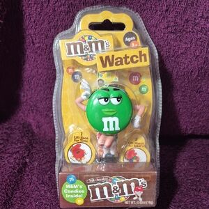 M&M's Flip Up Green Character Wrist Watch With Candy